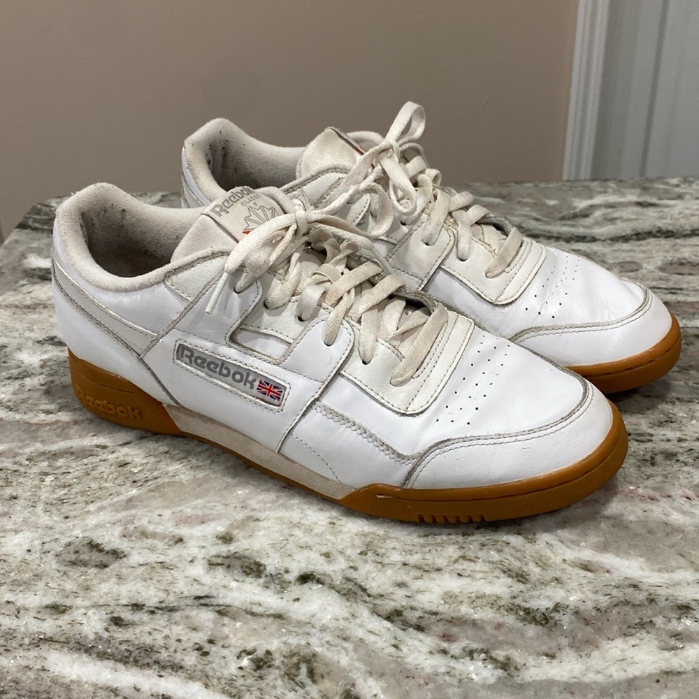 Men’s white Reebok shoes